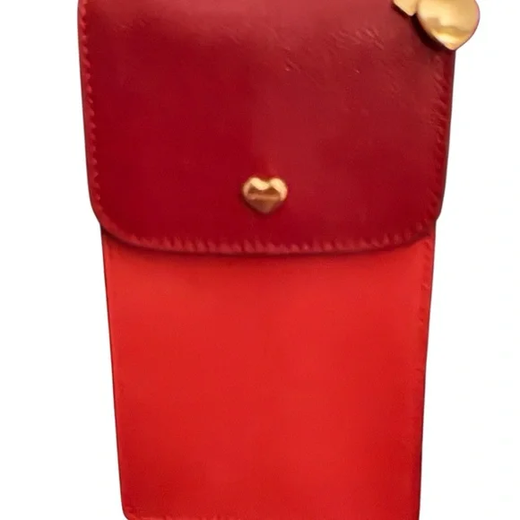 Coach Red Crossbody Bag with Gold Chain Strap. - Picture 2 of 8